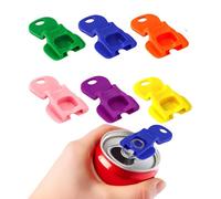 6 Pcs Ring Pull Can Opener Aid, Easy Ring Pull Opener for Elderly Care, 2 in 1 Drink Can Openers for Tab Opener and Drink Protector, Soda Can Openers for Kitchen Camping Picnics Pop Beer Coke