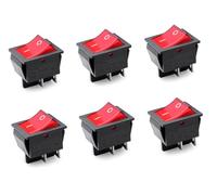 6 Pcs Rocker Switch 4 Pin DPST ON/Off 16A 250V for Car Boat DIY