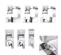 6 Pcs Rolled Hem Presser Foot Kit, Adjustable Rolled Hem Foot, 3 Narrow Rolled Hem Foot (3mm/4mm/6mm) & 3 Wide Rolled Hem Foot Set (4/8,6/8,8/8 inch) Hemmer Foot Set for Household Sewing Machines