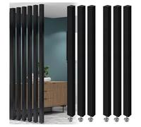 6 pcs Room Divider Panels Modern Aluminum Partition Floor-to-Ceiling Metal Slats Stylish Decorative Column 150cm/59in Simple & Elegant Space Separator.