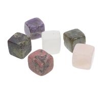 6 Pcs Rose Quartz Reusable Ice Cubes for Whiskey Cocktails, 0.8 Inch | Quartz Stone Cube Set, Smooth Crystal Finish, No Dilution, Home Bar Cart and Hotel Use