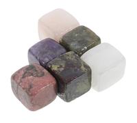 6 Pcs Rose Quartz Whiskey Stones Reusable Cube Set for Drinks | Odourless Cooling, Smooth Finish, Six Stone Colours, Housewarming Parties, Home Bar Cart, Women