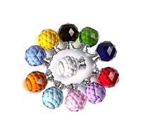 6 Pcs Round Diamond 30mm Orange Glass Crystal Cabinet Knobs-Cupboard Door Knobs/Crystal Drawer Pull Handles/Glass Dresser Knobs with 3 Kinds of Screws