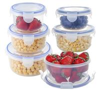 6 Pcs Round Plastic Food Storage Container with Lids (300ml, 600ml, 1000ml)