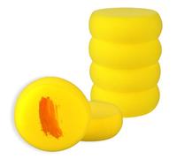 6 Pcs Round Sponge for Pottery Art Craft, 3 Inch Yellow Soft Artist Sponges With Watercolors for Clay, Face Painting and Ceramics