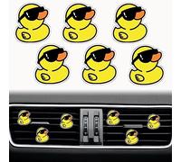 6 Pcs Rubber Duck Ducky Air Vent Clips - Yellow Duck Air Fresheners, Vent Clips, Funny Car Decor, Cute Car Accessories