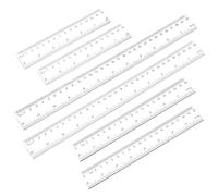 6 Pcs Ruler Set,Scale Ruler,Small Transparent Straight Measuring Tool,Clear Plastic Rulers with Centimeters and Inches,Flexible Precision Rulers Measuring Tool for School, Office, 30cm 20cm 15cm