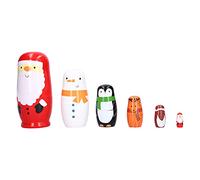 6 Pcs Russian Nesting Dolls Gift Wooden Painted Art Crafts Cartoon Home Decoration Ornaments Gifts for Women Men Adults Friends