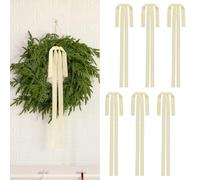 6 Pcs Rustic Velvet Bows for Christmas Tree, 23.6 x 15.7 Inch Vintage Large Ribbon Bow for Xmas Tree Wreath Garland Staircase Fireplace Mantel Wedding Holiday Home Decor (Cream White)
