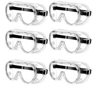 6 Pcs Safety Goggles For Work With Anti Fog, Adjustable Transparent Eye Protection, Full Seal Goggles For Construction, Lab, Home