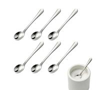 6 Pcs Salt Spoon, Tiny Stainless Steel Spoons, Mini Spoon Condiment Cute Small Spoons, for Spice Jars Practical Mini Espresso Serving for Sugar, Honey, Spices(3x0.6 Inch)