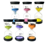 6 PCS Sand Timer for Kids,1/3/5/10/15/30 minutes color hourglass set,For Classroom, Game, Home, Office, Toothbrush Timer for Children, Kids