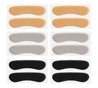 6 Pcs Sandal Strap Cushion Strips, Three Colors Sandal Strap Cushioning Insert Pads Self-Adhesive Soft Heel Grips Liner for Loose Shoes Prevent Friction Slipping (Black, Gray, Yellow)