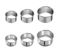 6 Pcs Scone Cutter Set, Stainless Steel Cookie Cutter Set, Mince Pie Cutters Flat and Fluted Edge Round Biscuit Cutters for Cake Pastry Dumpling Wrapper Soap Cutter