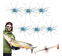 6 Pcs Sea Urchin Soft Bait | 6cm Realistic Fuzzy Dice Fishing Lure for Bass & Perch | Floating TPR Swimbait with Reflective Stars | 6 Colors Artificial Worm Bait for Saltwater & Freshwater