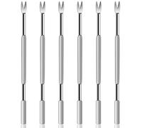 6 Pcs Seafood Forks Set, Stainless Steel Lobster Crackers and Picks for Crab Leg, Oysters, Scallops, 2-in-1 Shellfish Tool Cracker, Dishwasher Safe Silver Nut Fork, Ideal Lobster Gifts