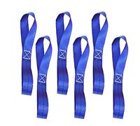 6 Pcs Securing Loop Straps, 25 * 400mm Soft Loop Tie Down Strap, Heavy Duty Nylon Tensioning Belts for ATV, UTV, Motorcycle - Blue