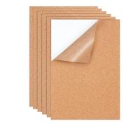 6 PCS Self Adhesive Cork Sheet, 1mm Thick Cork Backing Boards, Perfect for Coasters, Wall Decoration, and DIY Crafts (21x30 cm)