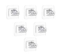 6 PCS Self Adhesive Curtain Track Hooks, Stick on Curtain Rail, For Home Kitchen Bathroom Hotel(Transparent)