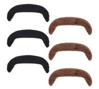 6 Pcs Self Adhesive Fake Mustache, 60s 70s Fake Mustaches, Costume Accessory for Halloween Christmas Festival Party Cosplay