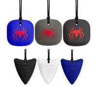 6 PCS Sensory Chew Necklace, Chewy Toys for Autism Girls and Boys, Teether Safety Food Grade Silicone Oral Motor Aids Pendant Toy for Kids, ADHD Toddler, Adult, Biting Needs