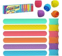 6 PCS Sensory Slap Bracelets, Silicone Wearable Stress Fidget Snap Band for Kids Adults Calming Textured Sensory Toys Stocking Stuffers for Ideal for Classroom Rewards, Travel,Office Stress Relief