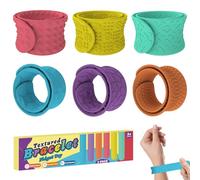 6 PCS Sensory Slap Bracelets, Textured Silicone Sensory Toys for Autism, Slaps Bracelets Wristbands for Stress Anxiety Autistic ADHD, Fidget Toys for Kids, Teens & Adults Office Travel Party