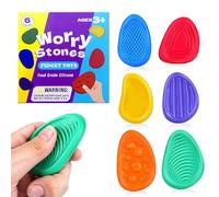 6 Pcs Sensory Stone Age 3+, Fidget Toys for Kids Adults,Worry Stone Fidget, Sensory Toys for Autism, Fidget Stress Toys for Anxiety Relief