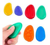6 Pcs Sensory Stone for Kids,Textured Soft Worry Stone,Adhd Fidget Toys,Office Fidgets Rubber Anxiety Relief,Small Prizes Fidget Stress Calming Toys,Autism School Silent Finger Toy(Colorful)