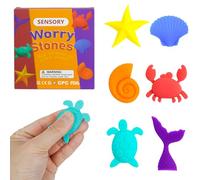 6 Pcs Sensory Stones Adults, Fidget Toys For Kids, Sensory Toys For Autism, Fidget Toys For Autism Fidget Stress Calming Toys for Students Anxiety Relief - Small Prizes Fidget Toys