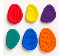 6 Pcs Sensory Stones Fidget Toys, Textured Worry Stones for Autism, Fidget Stress Toys for Anxiety Relief, Stress Calming Sensory Toys, Classroom Fidgets, Silicone Stress Relief Toys