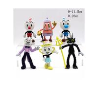 6 Pcs/set Cuphead Game Cuphead & Mugman Mecup And Brocup Figure Kid Toy Gift