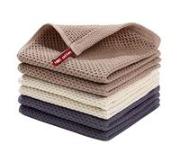 6 Pcs Set Kitchen Towels 100% Pure Cotton, Waffle Weave Dish Cloths,Kitchen Dish Tea Towel,Highly Absorbent Kitchen Towels for Cleaning & Quick Drying of Plates & Glasses (Multicolou)