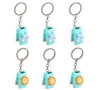 6 Pcs/Set Small Stapler Lovely Cartoon Keychains Animal Practical Keyring for School