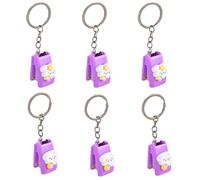 6 Pcs/Set Small Stapler Lovely Cartoon Keychains Animal Practical Keyring for School