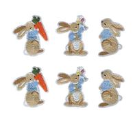6 Pcs Sew On Patches Rabbit Applique Patches Iron On Patch/Sew On Embroidered Patch Badge for Jackets Jeans Bag Shoes T-Shirt Hat