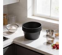 6 pcs Shaped Pudding Cup Carbon Steel Muffin Pan for Air Fryer and Small Oven Baking of Puddings Egg Tarts Popovers and Cakes (100ml short cup)