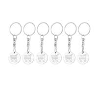 6 PCS Shopping Trolley Token, 12-Sided Locker and Trolley Coin Shopping Chip Keychain Removable Keyring Removable Supermarket Keyrings Stainless Steel for Supermarket Trolleys Lockers Shoppers