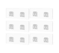 6 Pcs Shower Caddy Adhesive Hooks Replacement Transparent Strong Stickers Wall Hooks, Waterproof Double Claw Corner Shower Caddy Kitchen Accessories Hooks for Bathroom Shelf Basket Soap Dish Hanging