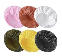 6 PCS Shower Caps for Women, Double Side Waterproof Shower Cap, Reusable Elastic Bath Caps for Shower, EVA Bathing Shower Caps, Bath Hair Caps - Black White Pink Yellow Brick Red Dark Green
