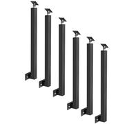 6 PCS Side Mount Stair Balusters Post, 270° Adjustable Flat Brackets Spindle Post, Stairs Handrail for Deck Steps Loft, Banister Column Indoor Railing Pillar Kit