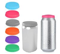 6 Pcs Silicone Beverage Can Lids Set, Standard Size Beer Coke Juice Energy Drink Can Covers, Energy Drinks, Food Grade Spill Proof Can Toppers Ideal for Camping, Beach(6 Colors)