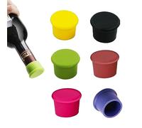 6 Pcs Silicone Bottle Caps Reusable Leak-Proof Seal to Keep Fresh Wine Bottle Stoppers for Wine Beer Champagne Stopper Cap Wine Bottle Cap for Hiking Camping Picnic