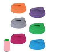 6 Pcs Silicone Can Lids For Fizzy Drinks, Reusable Spill-Proof Can Covers For Tins, Easy To Carry, For Fresh Keeping Beer Cans, Beverage And Soda Cans(6 Colors)