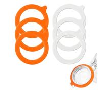 6 Pcs Silicone Canning Jar Gaskets, 3.74in Airtight Silicone Seal Rings for Regular Mouth Jar Lids, Leakproof Silicone Canning Jar Rings, Food Storage Gaskets Suitable for Glass Canning Jars