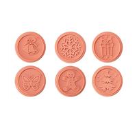 6 PCS Silicone Cookie Biscuit Mold Christmas Theme Tree Shape Handmade Biscuit Easy to Clean and Store Christmas Cookie Stamps Set