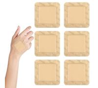 6 PCS Silicone Foam Dressing,7.5x7.5cm Silicone Wound Dressing Pads for Post-Surgery Care,Waterproof Wound Dressings with Gentle Border,Padded Dressings for Wounds with Enhanced Absorption