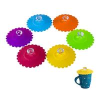 6 Pcs Silicone Glass Cup Covers 4 Inch Reusable Anti-dust Cup Covers Food-grade Silicone Drink Glass Cup Lids Creative Cartoon Drink Covers for Drink Cup Lids Wine Glass Cover