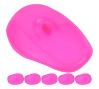 6 Pcs Silicone Hairdressing Earmuffs for Hair Dyeing Pink