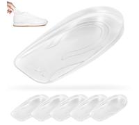 6 PCS Silicone Heel Cushions, Gel Heel Wedge & Achilles Tendon Inserts, Transparent Shoe Inserts for Men and Women, Comfort & Pain Relief (1CM)